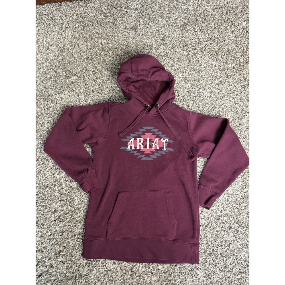 Ariat Diamond Women's Size Small hoodie Western Cowboy Burgundy Spell Out